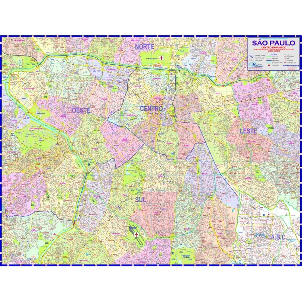 Mapa são paulo centro expandido turístico - rodízio - metrô