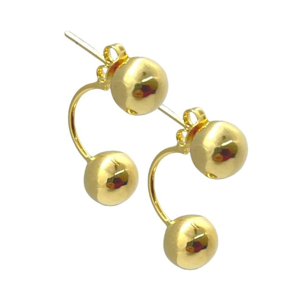 Brinco folheado a ouro grace kelly bola 6mm