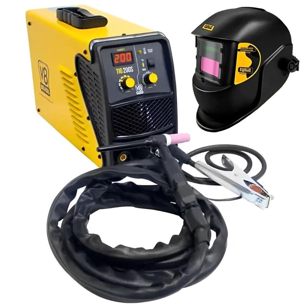 Solda Inversora 200 TIG/MMA 200S Mono 220V Com Máscara de Solda V8