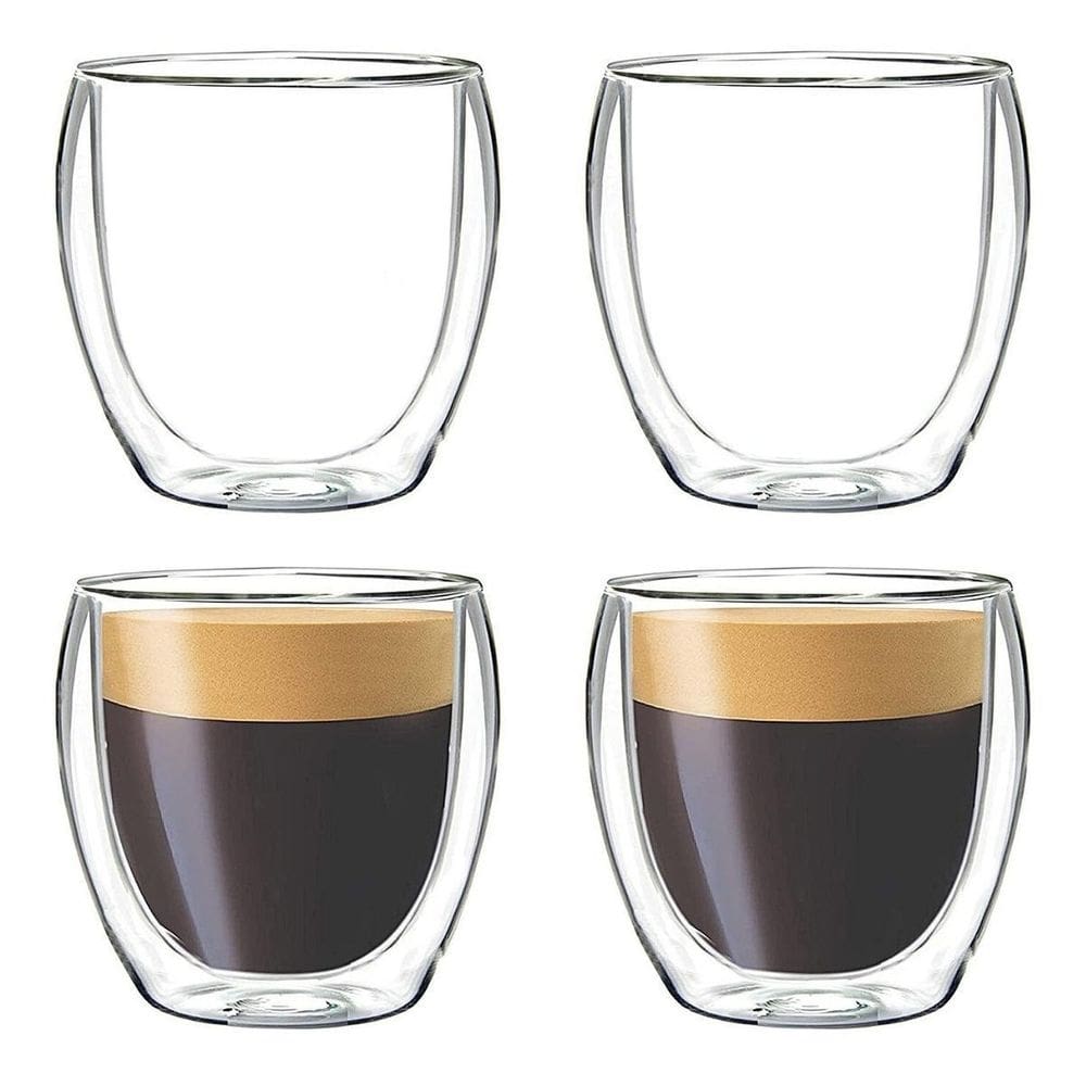 Copo de vidro duplo bistro shot café 140ml 8x unidades