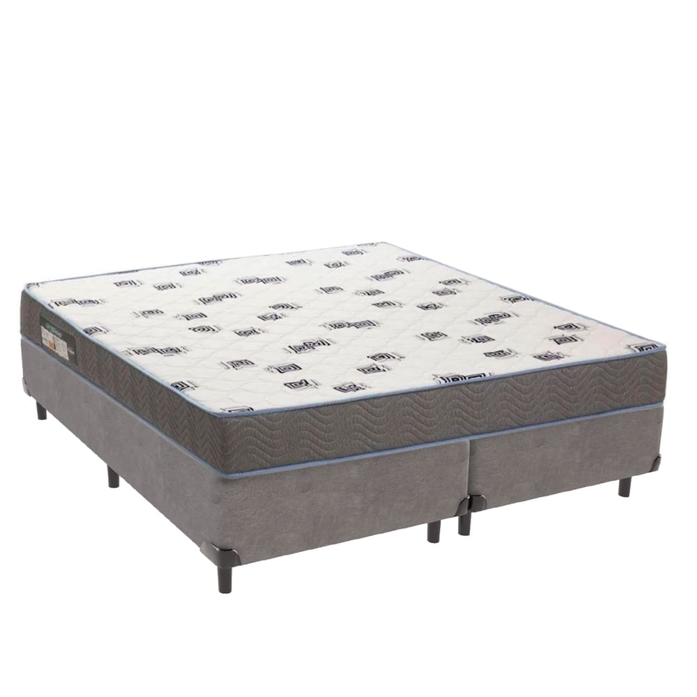 Cama Box Queen Ortobom D33 Light Cinza