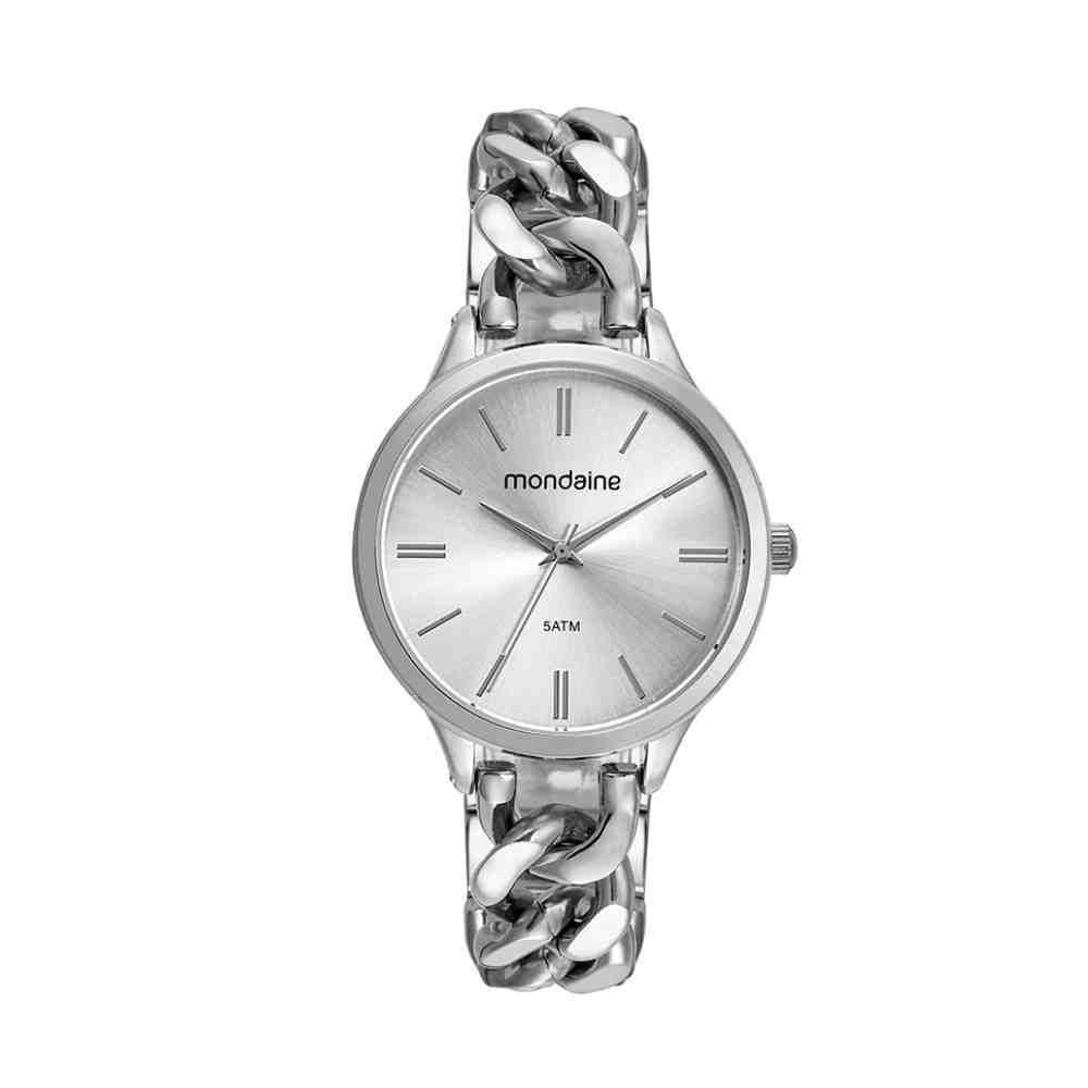 Relógio mondaine prata feminino analógico 32591l0mvnm2 4,0cm