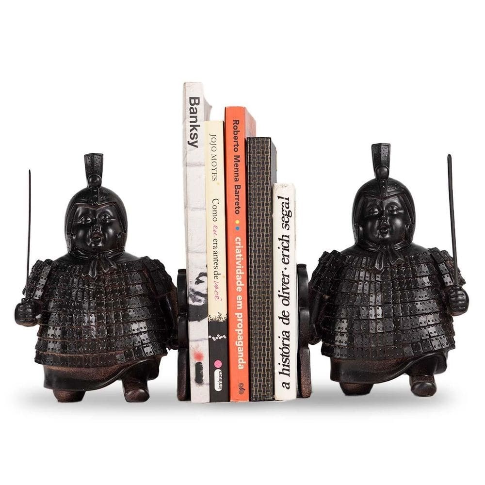 Aparador para livros estatueta samuray estante 21cm altura