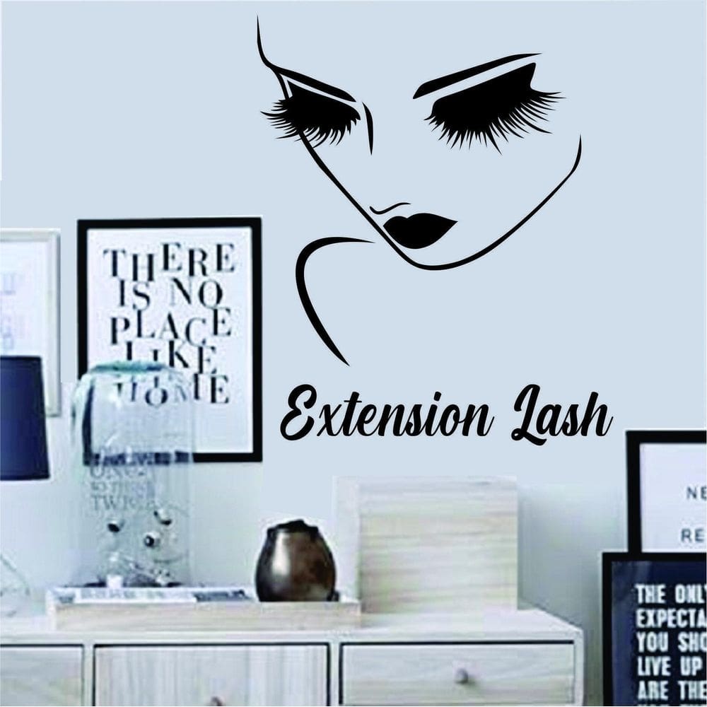 Adesivo de parede cílios - salão de beleza - extension lash