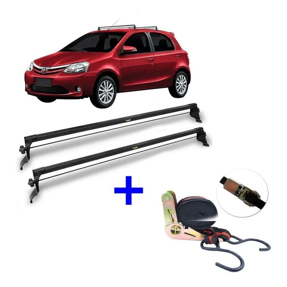 Rack de teto toyota etios e cinta carga hatch 13/19 vhip