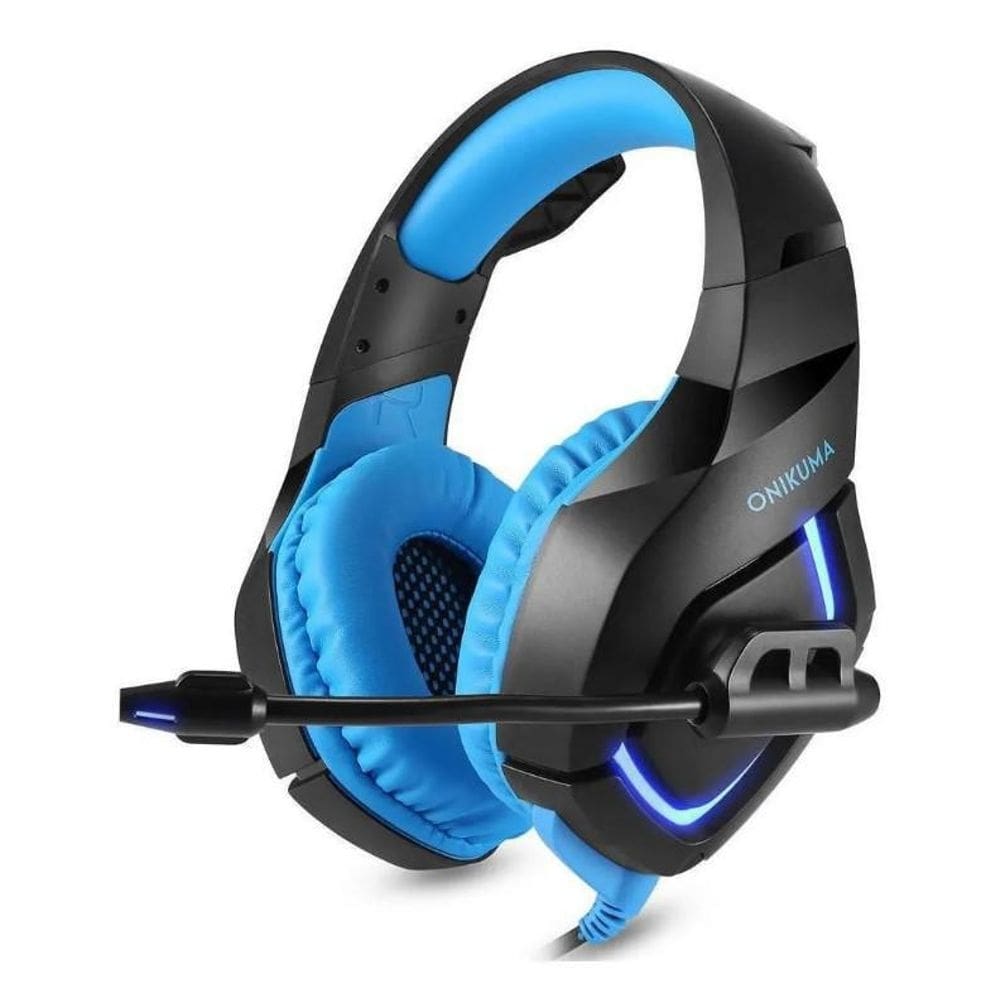 Fone gamer headset onikuma pc xbox ps4 k1-b preto e azul
