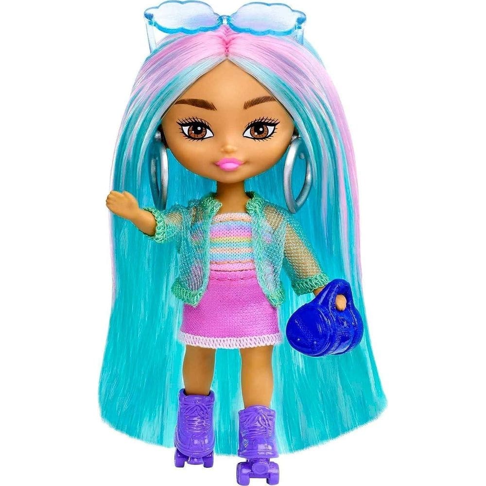 Boneca Barbie Extra Mini Minis Cabelo Azul E Rosa Mattel