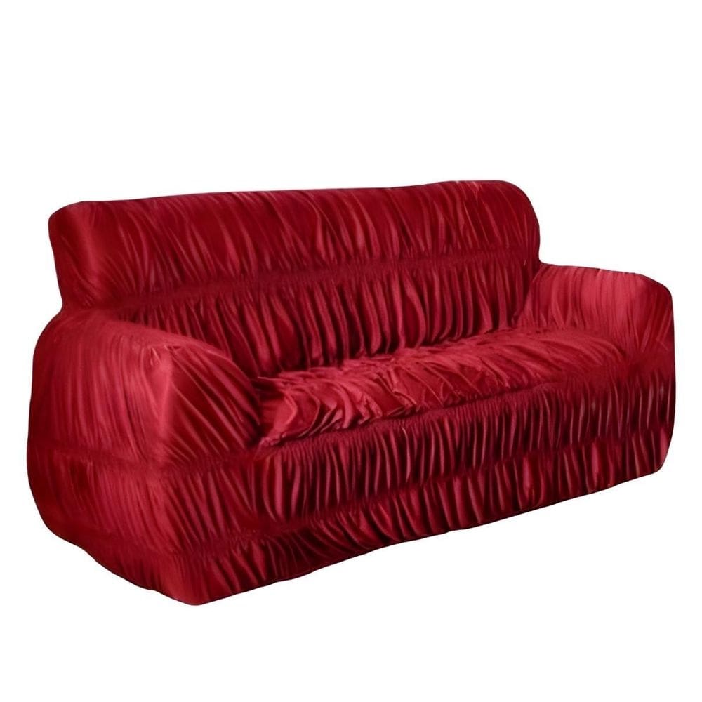 Capa sofa sala elásticada 21 elastico 3 lugares vermelho