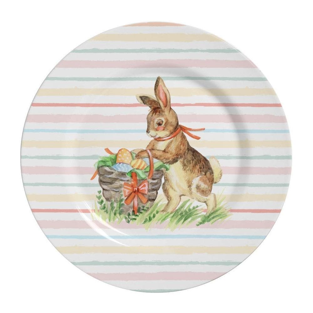 Jogo de pratos raso pascoa alleanza color rabbits c/6 und 1