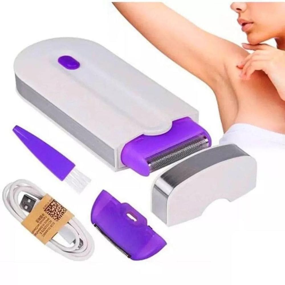 Depilador elétrico feminino intimo sem dor sensor usb