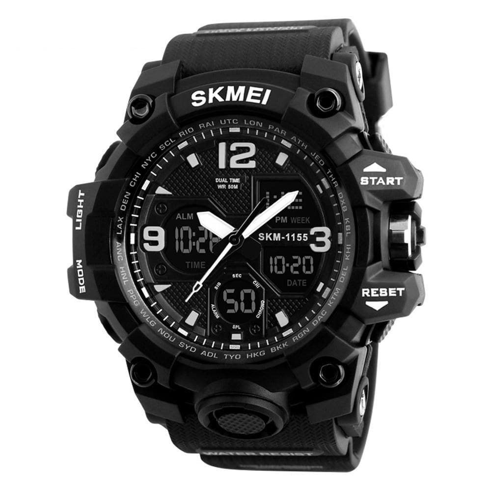 Relógio masculino skmei 1155 esportivo prova d`água preto