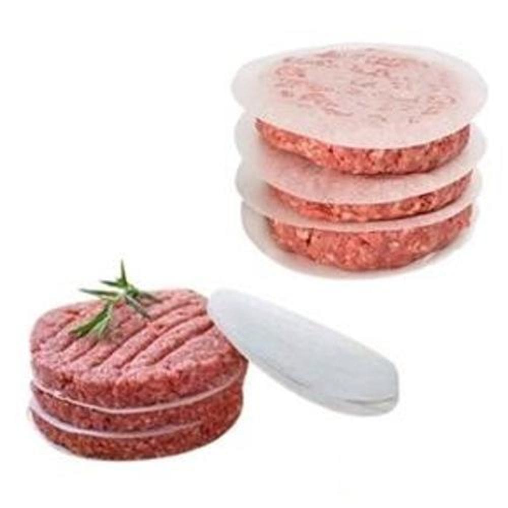 Papel manteiga parafinado separador carne hamburguer cru