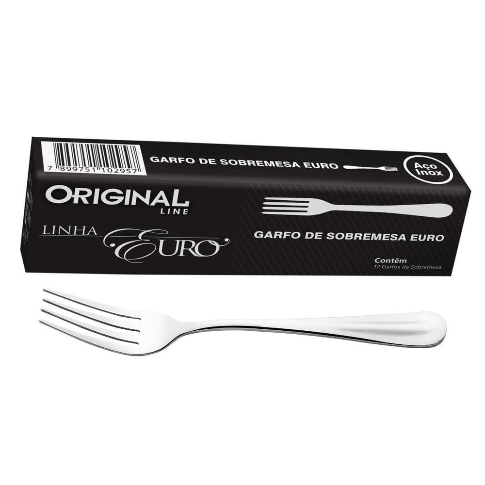 Garfos para sobremesa inox euro com 12 pçs  line