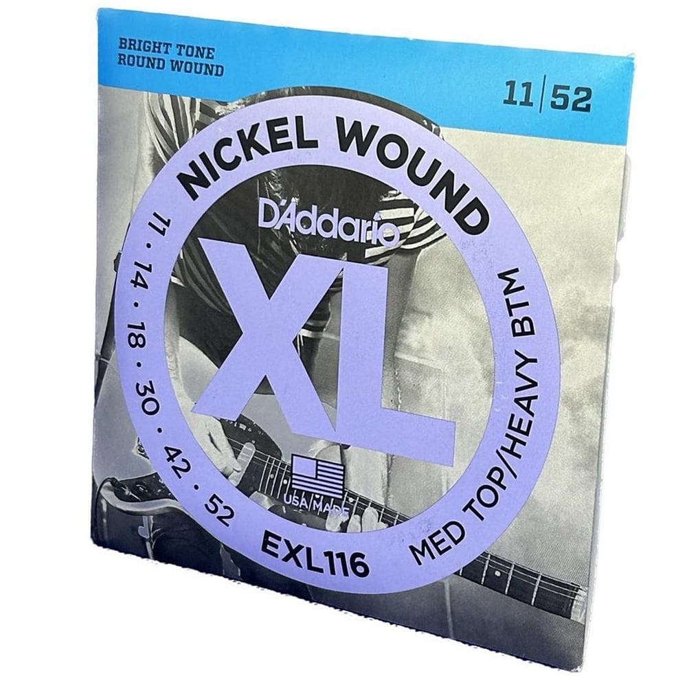 Encordoamento Guitarra 11-52 Exl116 D`Addario Nickel Wound