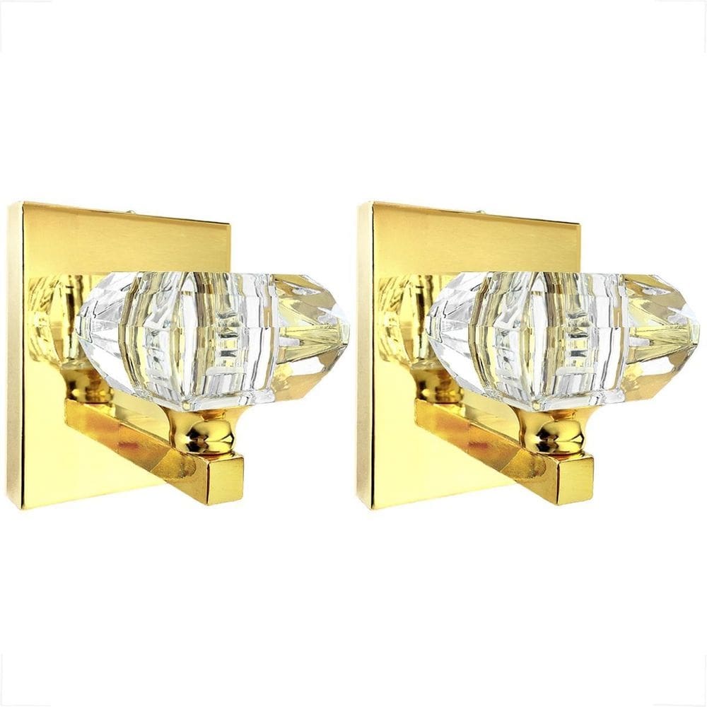 Kit 2 Arandela Cristal Interna Dourado Brilhoso Cindy Sala