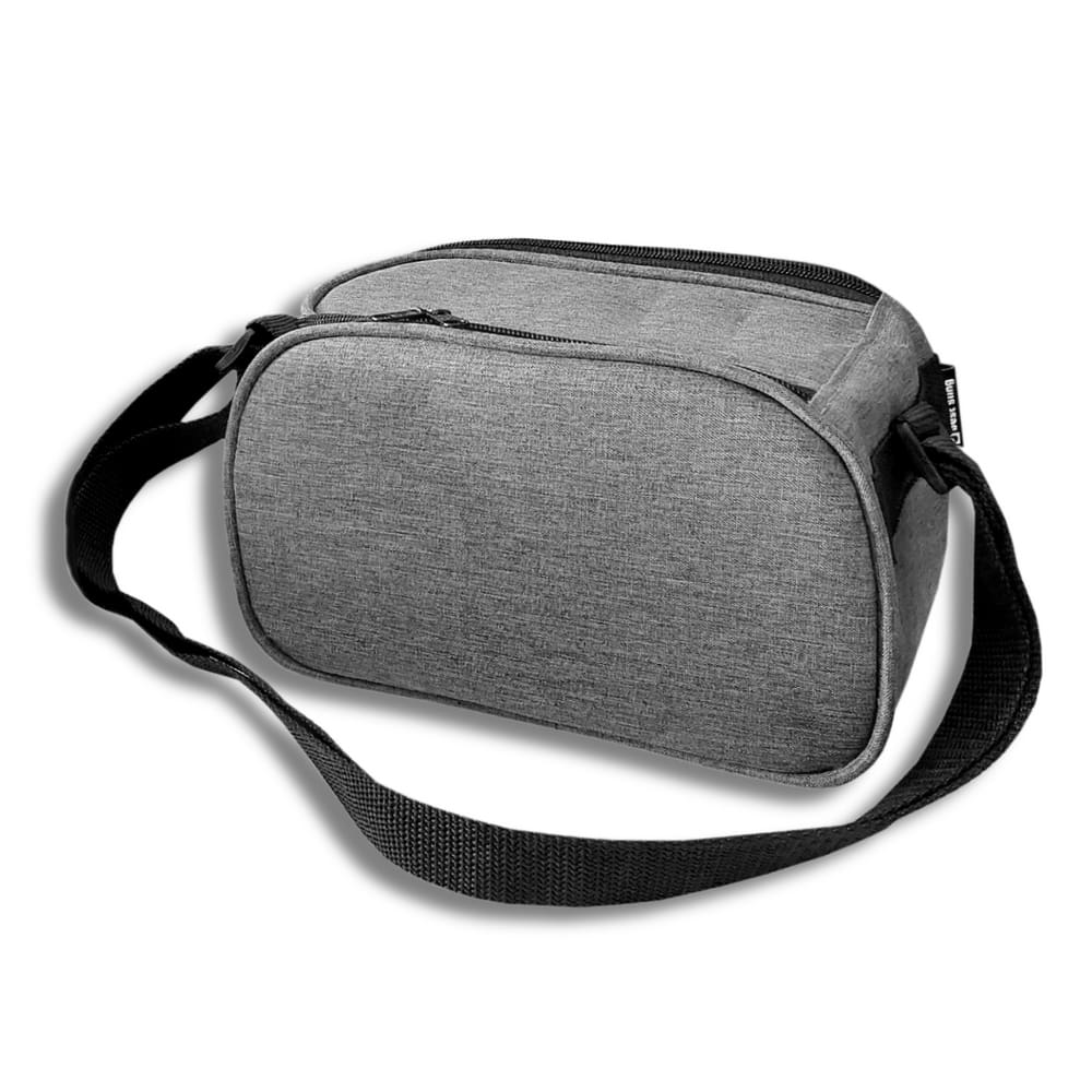 Lancheira Termica 6 Litros Bolsa Impermeavel c/ Alça Porta Marmita Passeio Viagem Cinza 16x18x23cm