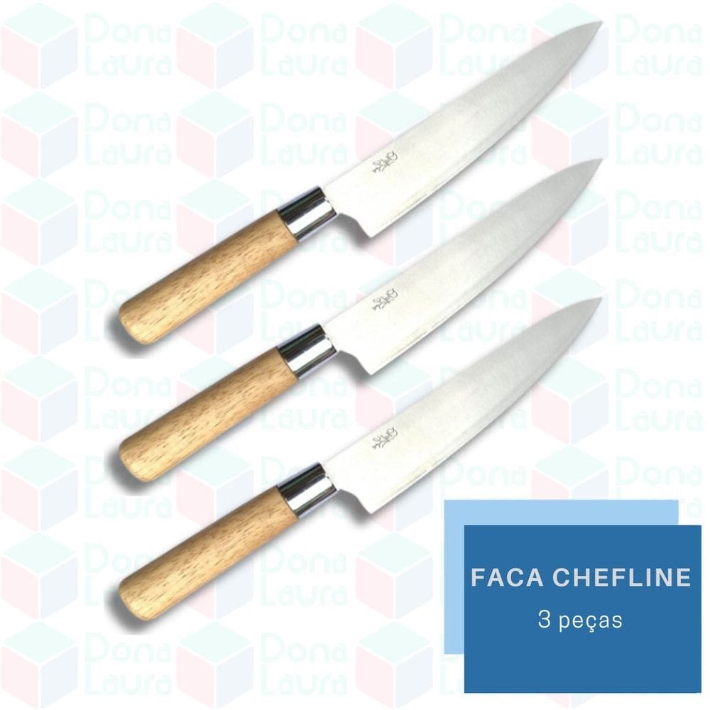 3 Facas Profissional Ultracorte para Sushi ou Churrasco