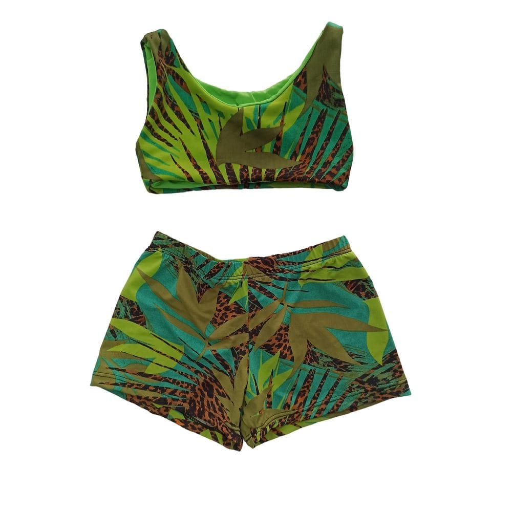 Conjunto de praia menina proteção UV biquíni top e short