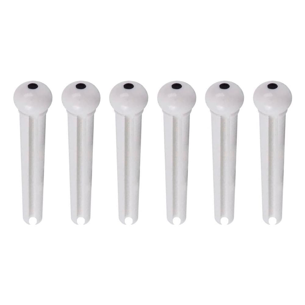 Kit 6 Pinos Violão Aço Dolphin Brancos com Marcação