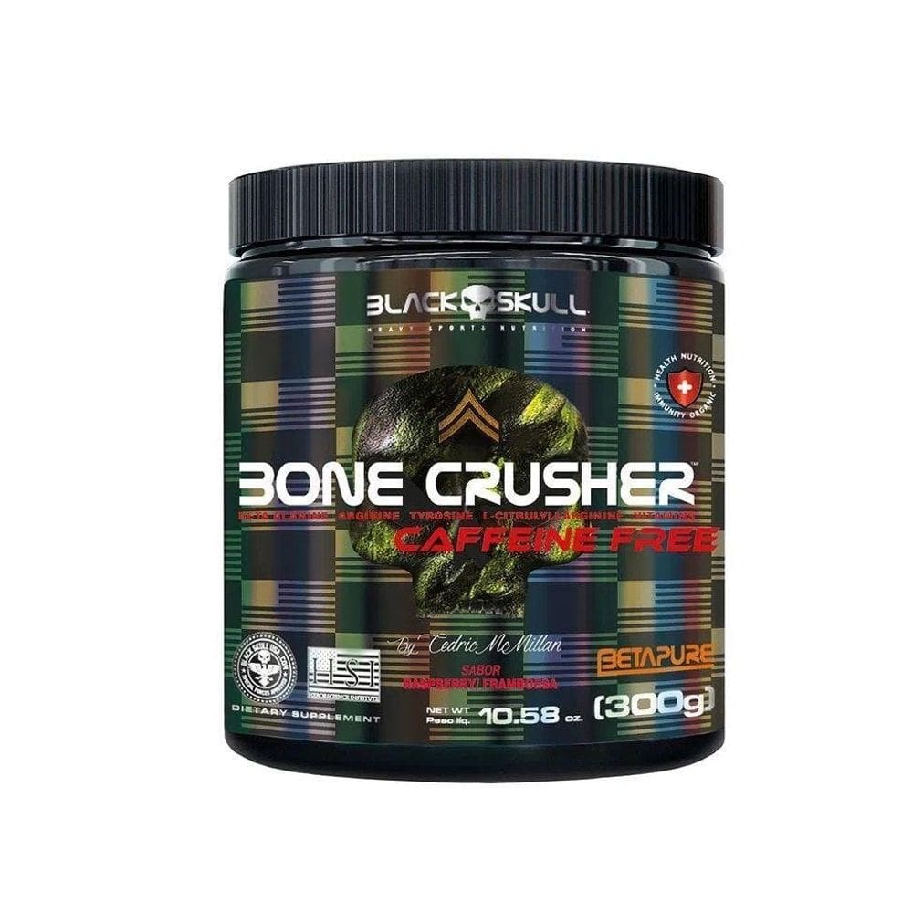 Bone Crusher Caffeine Free 300G - Black Skull Framboesa