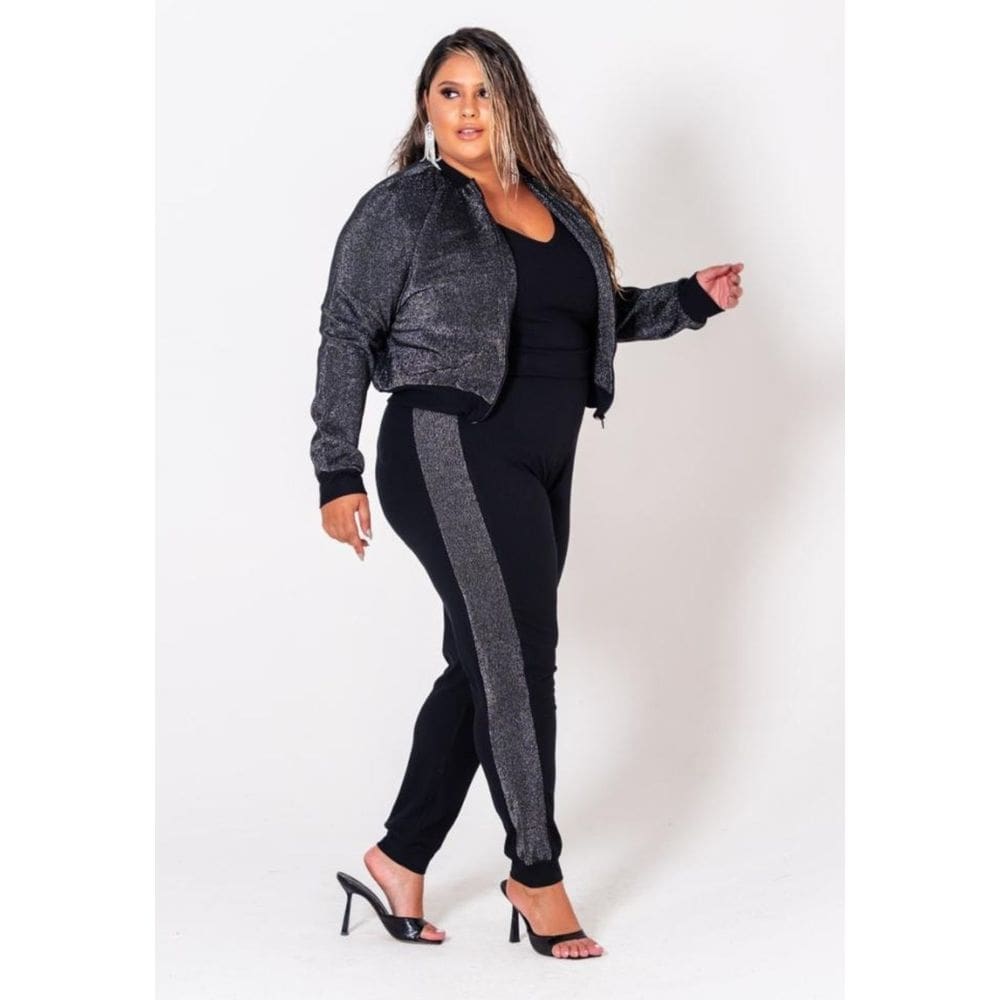 Trijunto Feminino Plus Size Com Detalhe Em Brilho