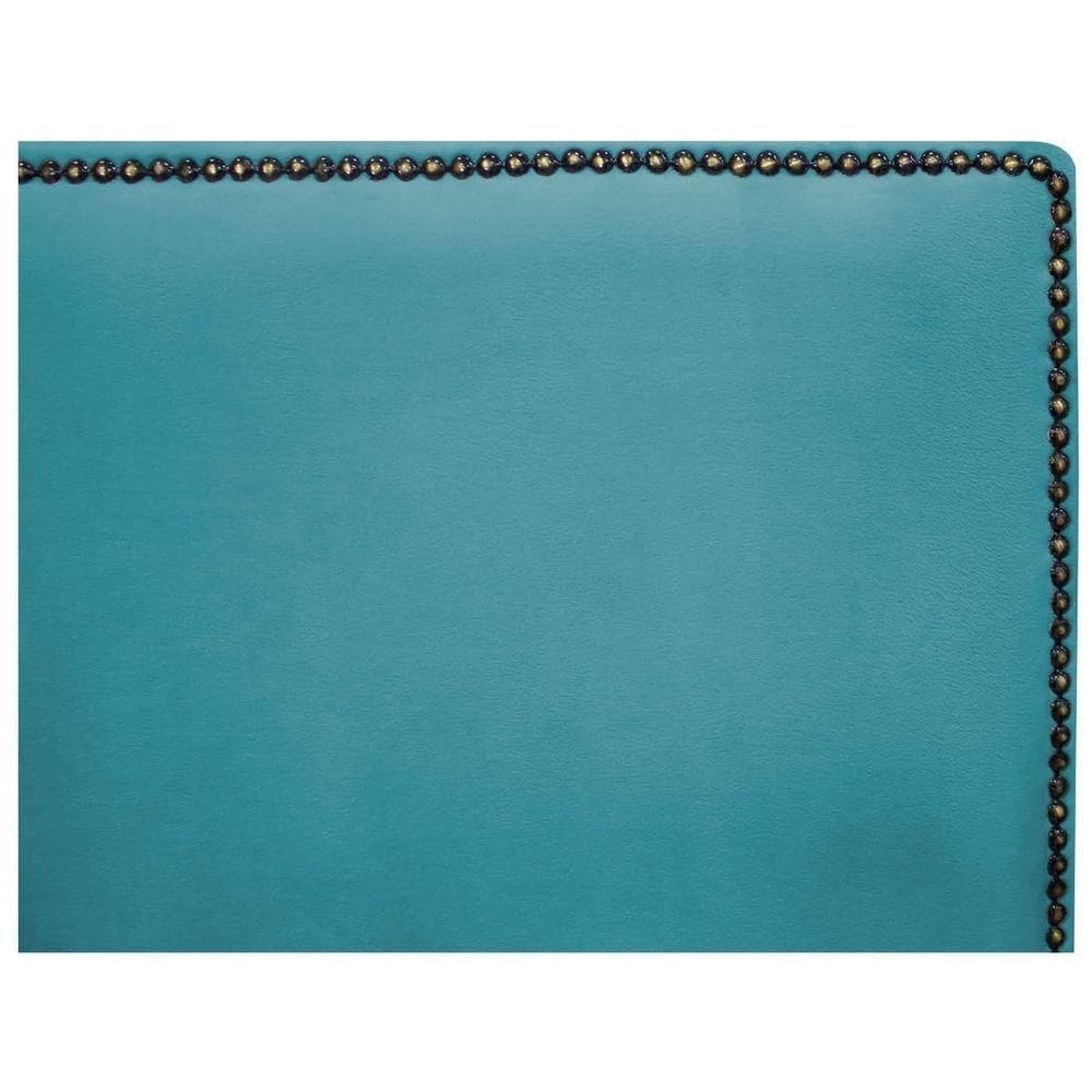 Cabeceira Casal Bali 140 Cm Cama Box Suede Azul Turquesa