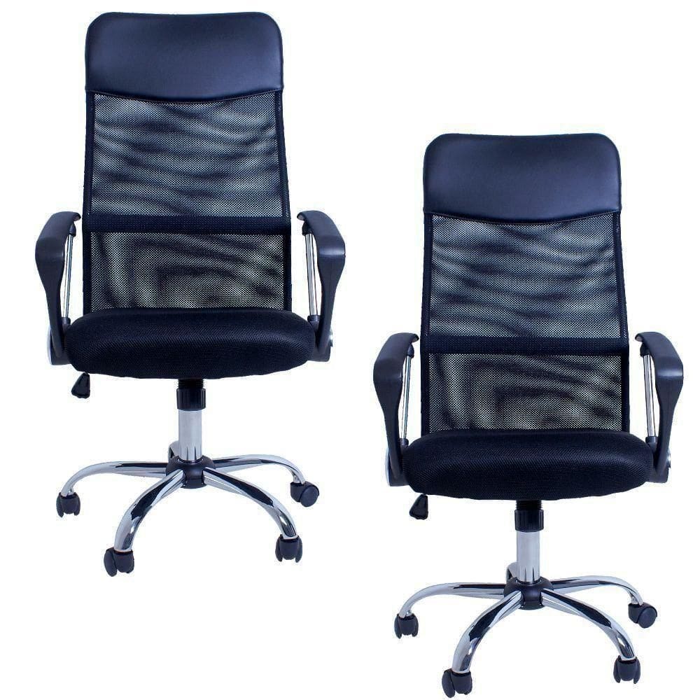 Kit 02 Cadeirass Escritório Excellence Office F03 Preto