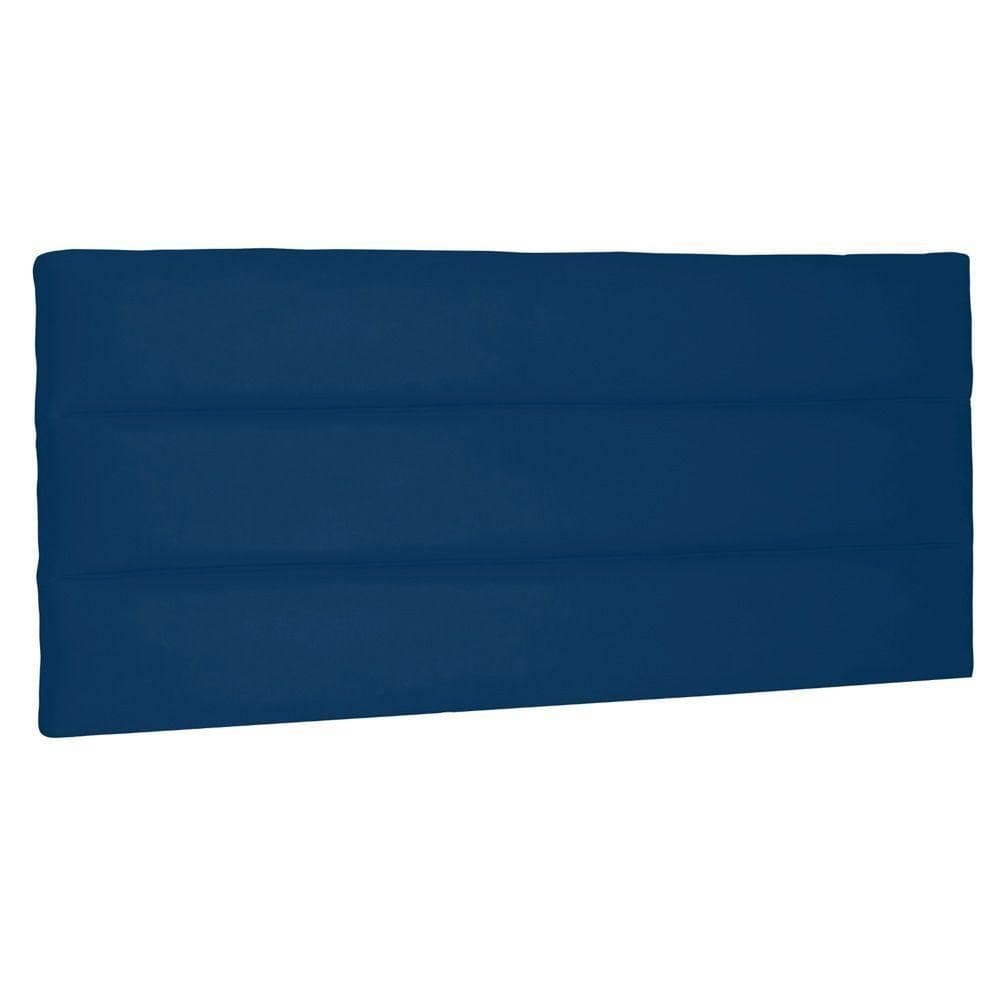 Cabeceira Painel Estofada Box Casal King 195cm Azul Marinho