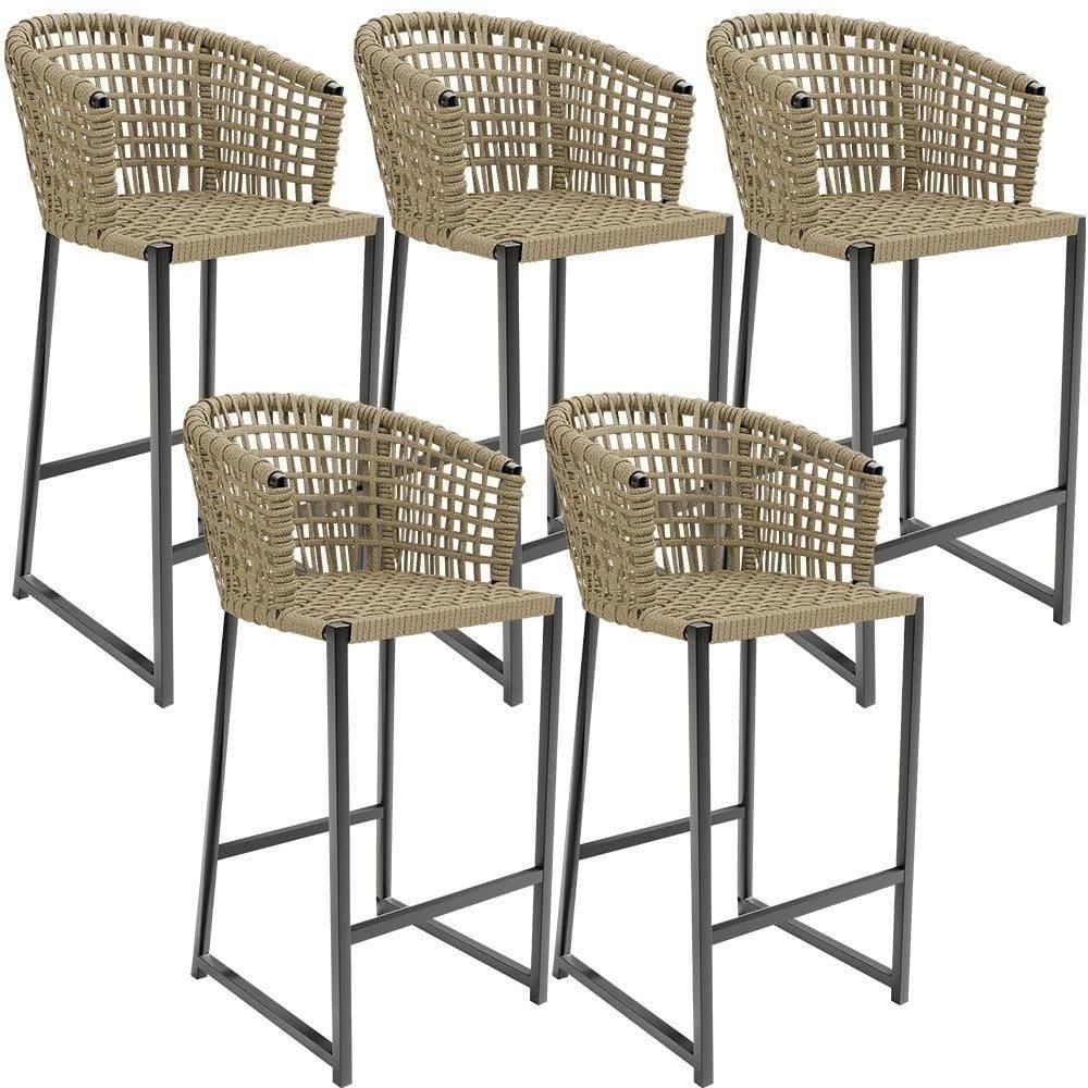 Kit 05 Banqueta Área Gourmet Cozinha Varanda D04 Bege