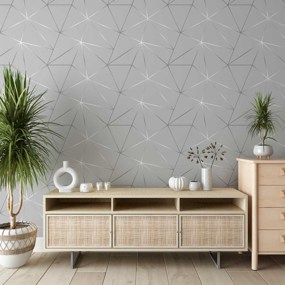Papel De Parede Adesivo Zara Shimmer Cinza