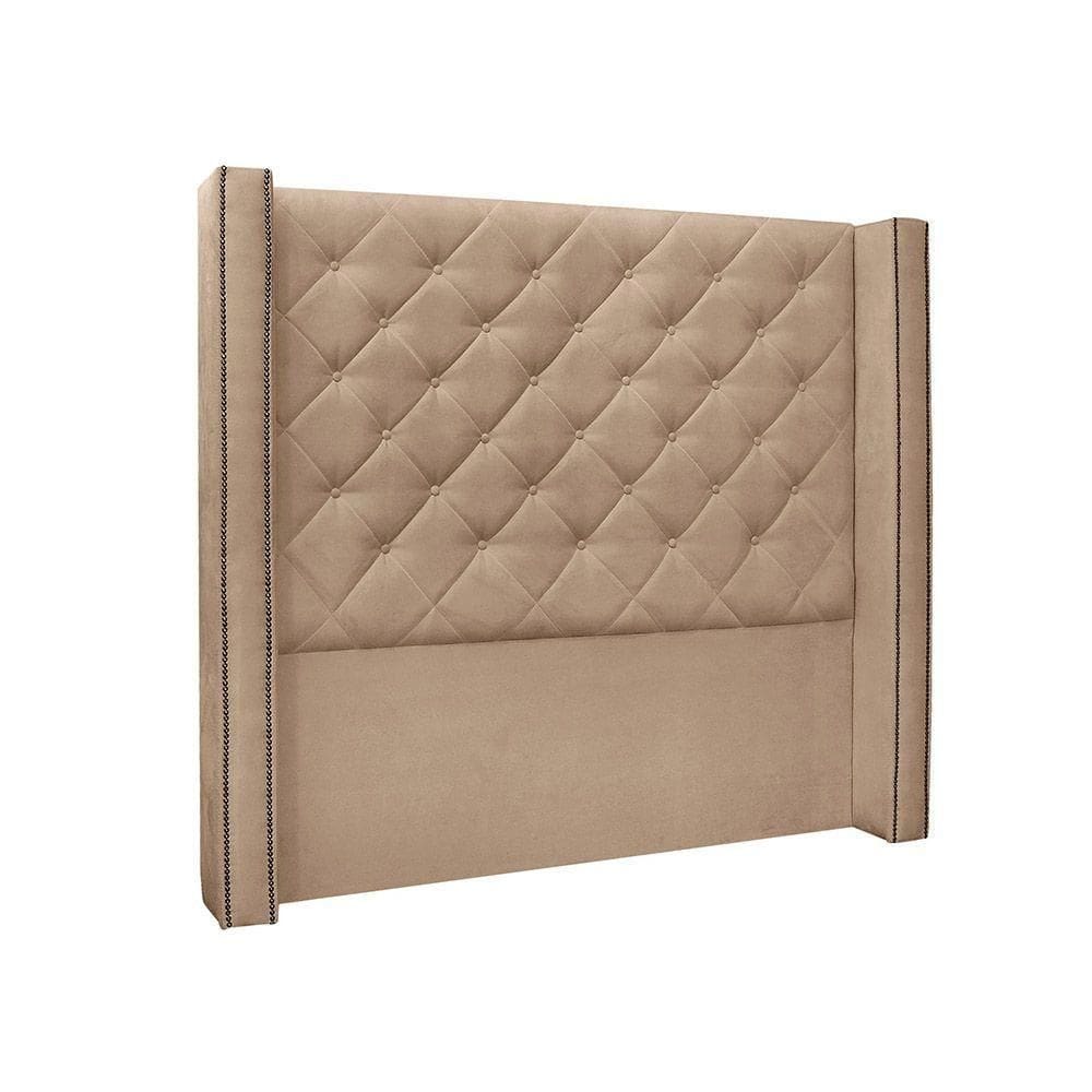 Cabeceira Queen 160 Cm Vicenza Suede Bege