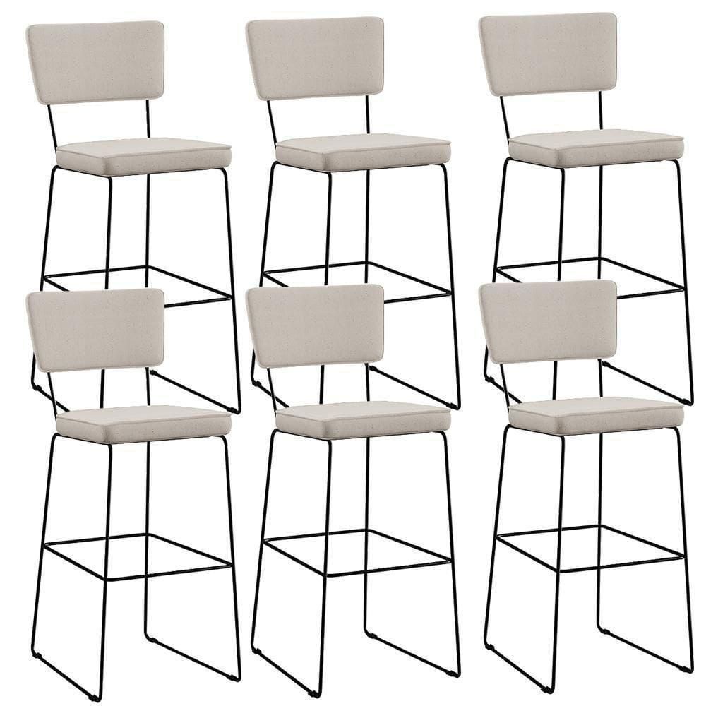 Kit 06 Banquetas Alta Para Cozinha Allana L02 Cru