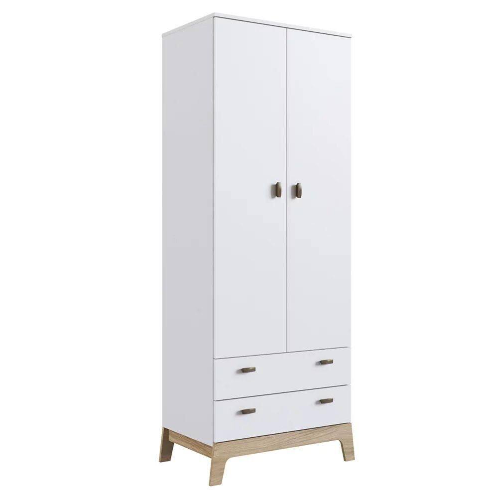 Guarda Roupa Infantil 73Cm 2 Portas 2 Gavetas Favo De Mel 005 Branco - Completa Móveis