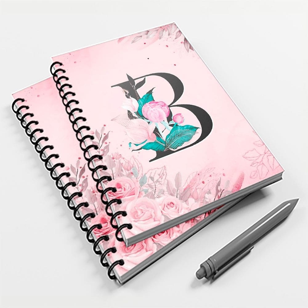 Caderno Universitário 96 fls Floral Letra B