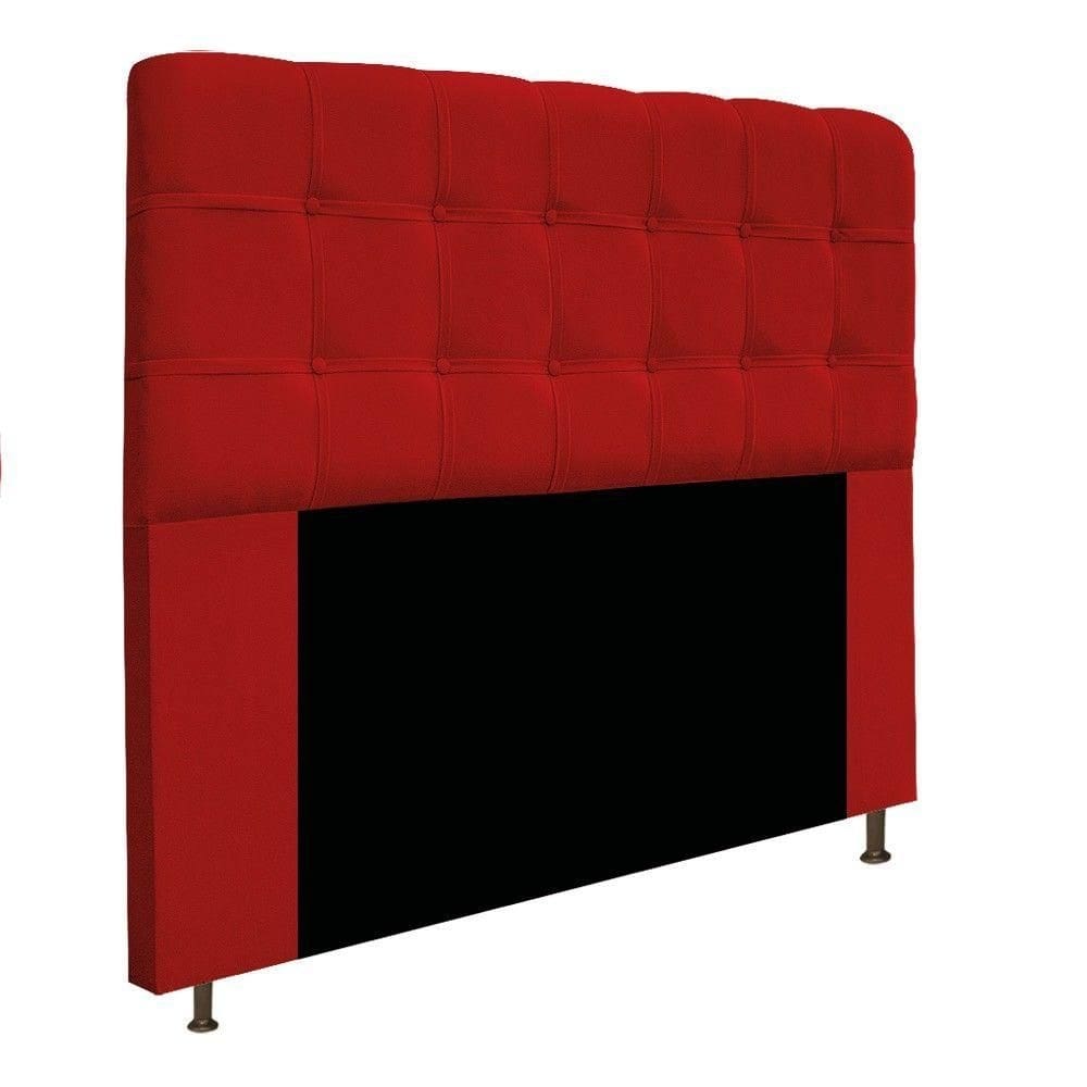 Cabeceira Mel 195 Cm King Size Com Botonê Suede Vermelho