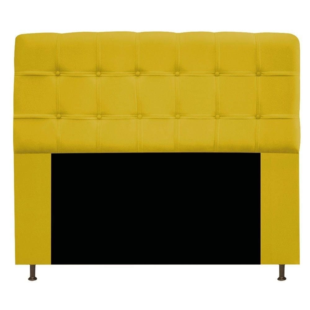 Cabeceira Mel 195 Cm King Size Com Botonê Suede Amarelo