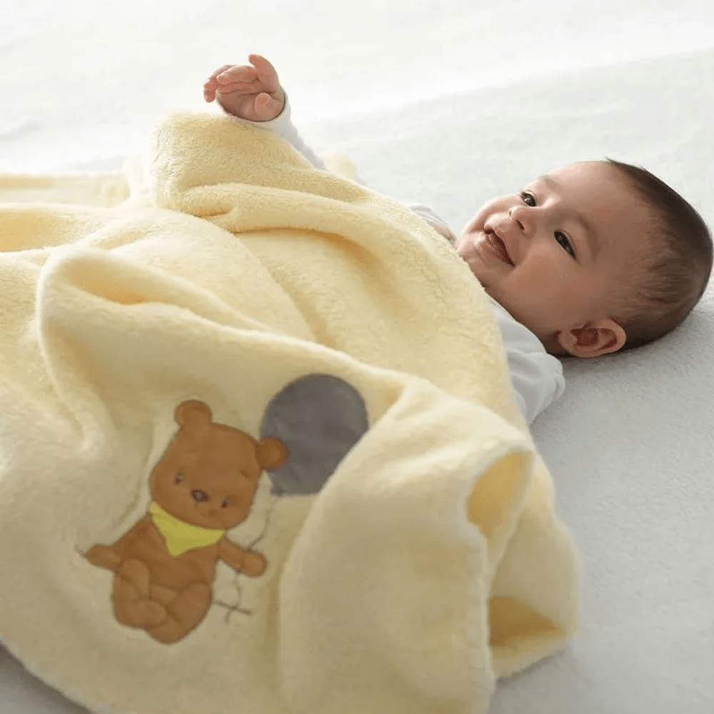 MANTA BABY JOY MICROFIBRA URSO BALÃO BEGE 0,85CM x 1,00CM