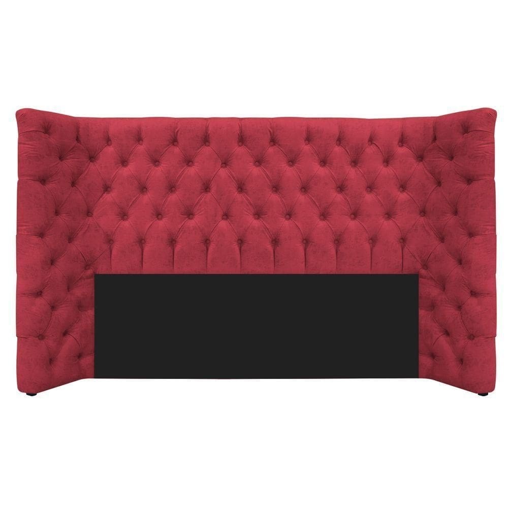 Cabeceira Queen Everest P02 160cm Para Cama Box Suede - Doce Sonho Móveis Vermelho