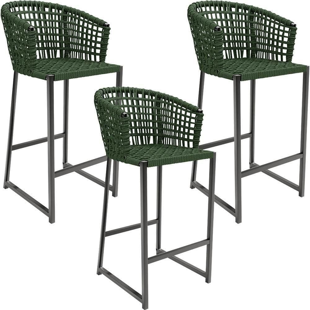 Kit 03 Banqueta Área Gourmet Cozinha Varanda D04 Verde