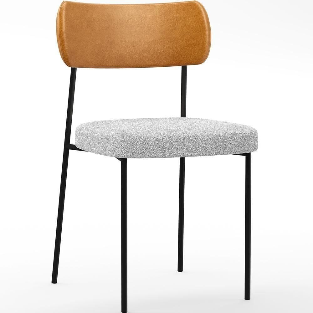 Cadeira Sala De Jantar L02 Whisky Bouclê Cinza