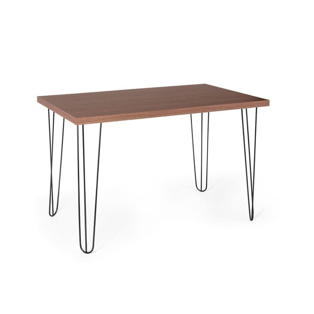 Mesa De Jantar Retangular 6 Lugares 140x75 Base De Ferro Hairpin Noronha - Straub Web