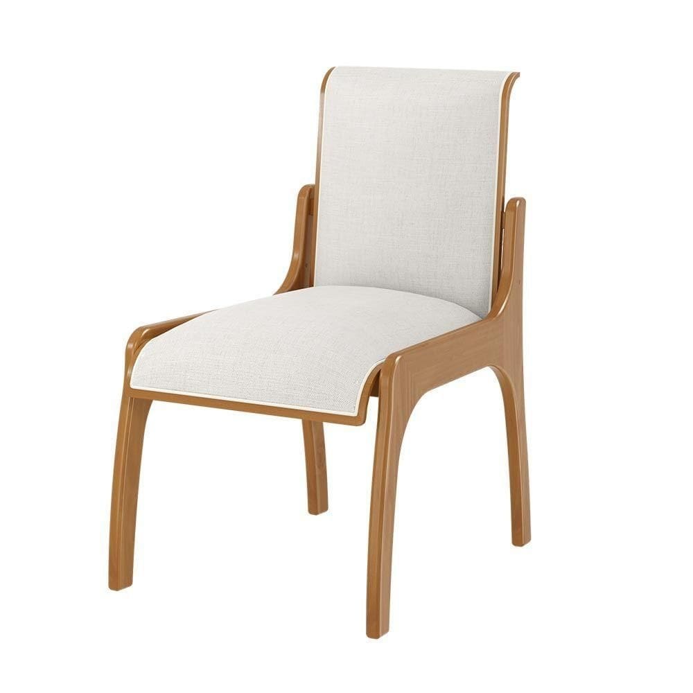 Cadeira Sala De Jantar Pedri Linho Off White/Imbuia