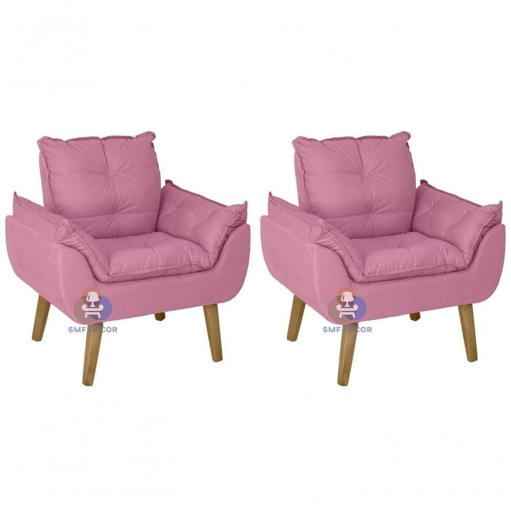 Kit 02 Poltrona Opala Suede Rose