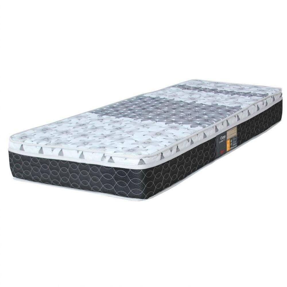 Colchão Solteiro Mola Class Bonnel New Euro 96x203x25cm Branco/cinza - Castor