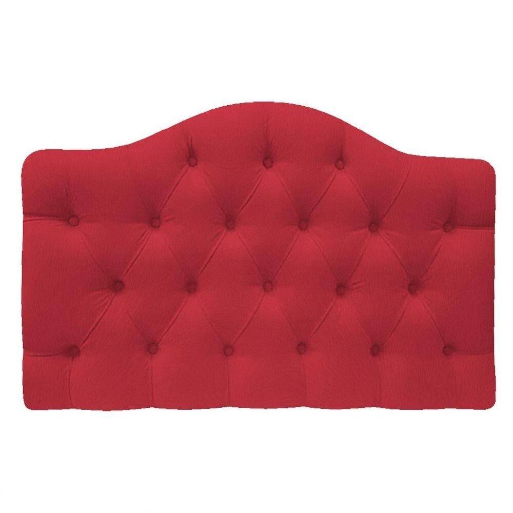 Cabeceira Suspensa Imperatriz 160 Cm Queen Size Suede Vermelho