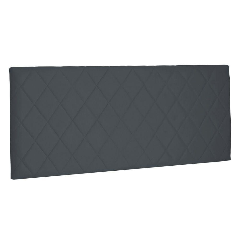 Cabeceira Painel Estofada Box Casal Esmeralda 140cm Cinza