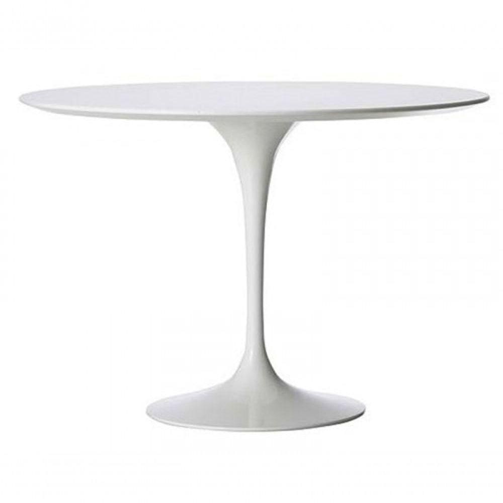 Mesa De Jantar Tulipa Saarinen Redonda 70 Cm Laqueada Cor Branco