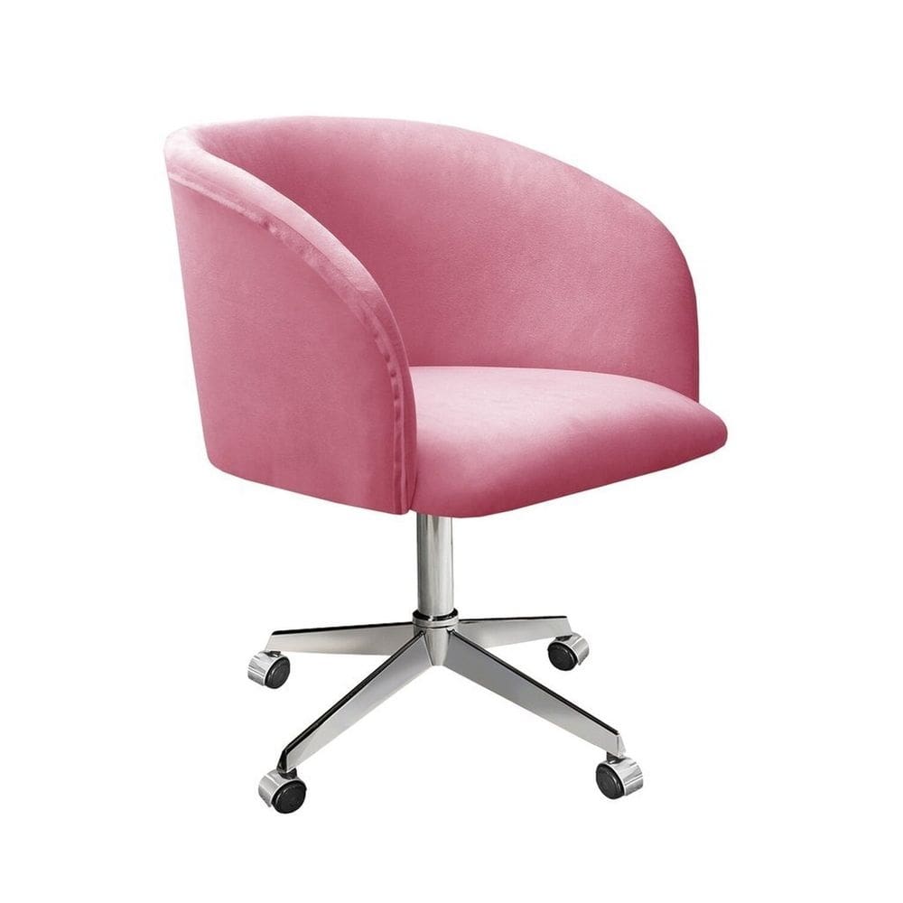 Poltrona Atenas com Rodízio Decoração Sala de Estar Rosa