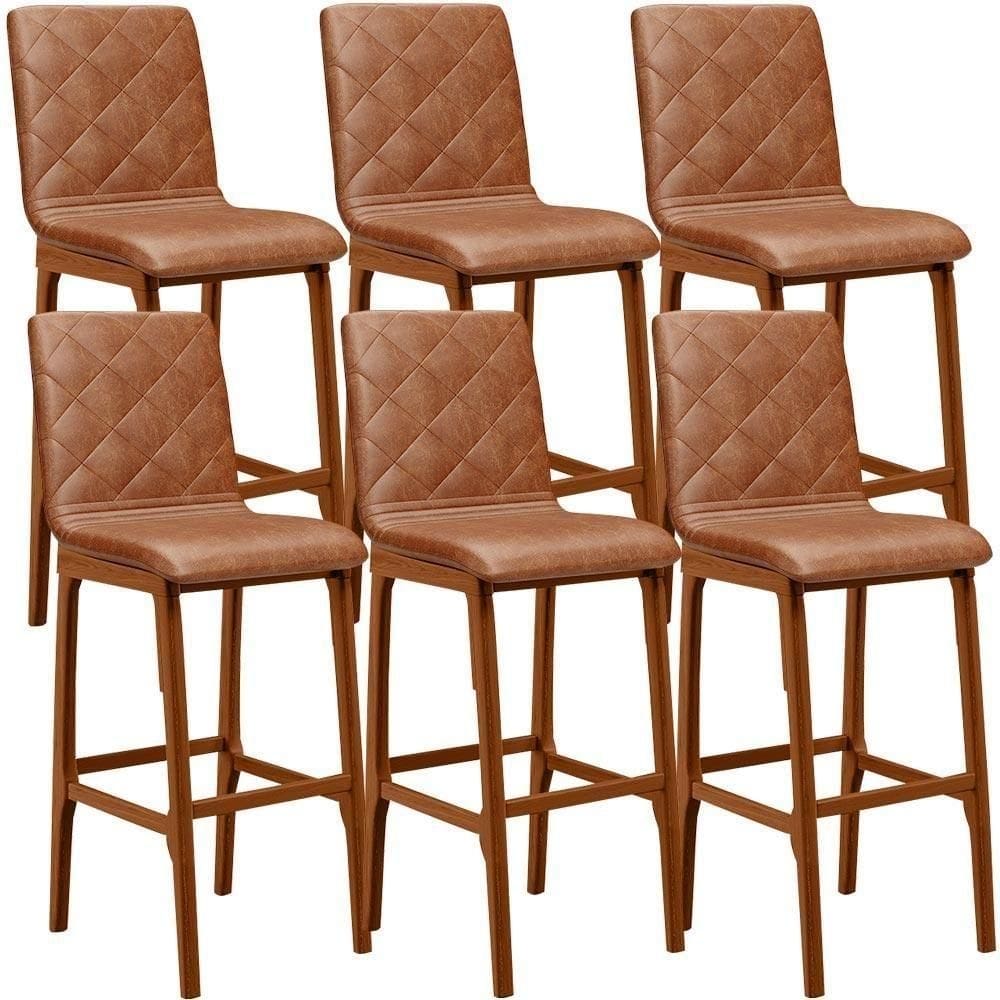 Kit 06 Banquetas Altas Para Cozinha Zoe B04 Camel