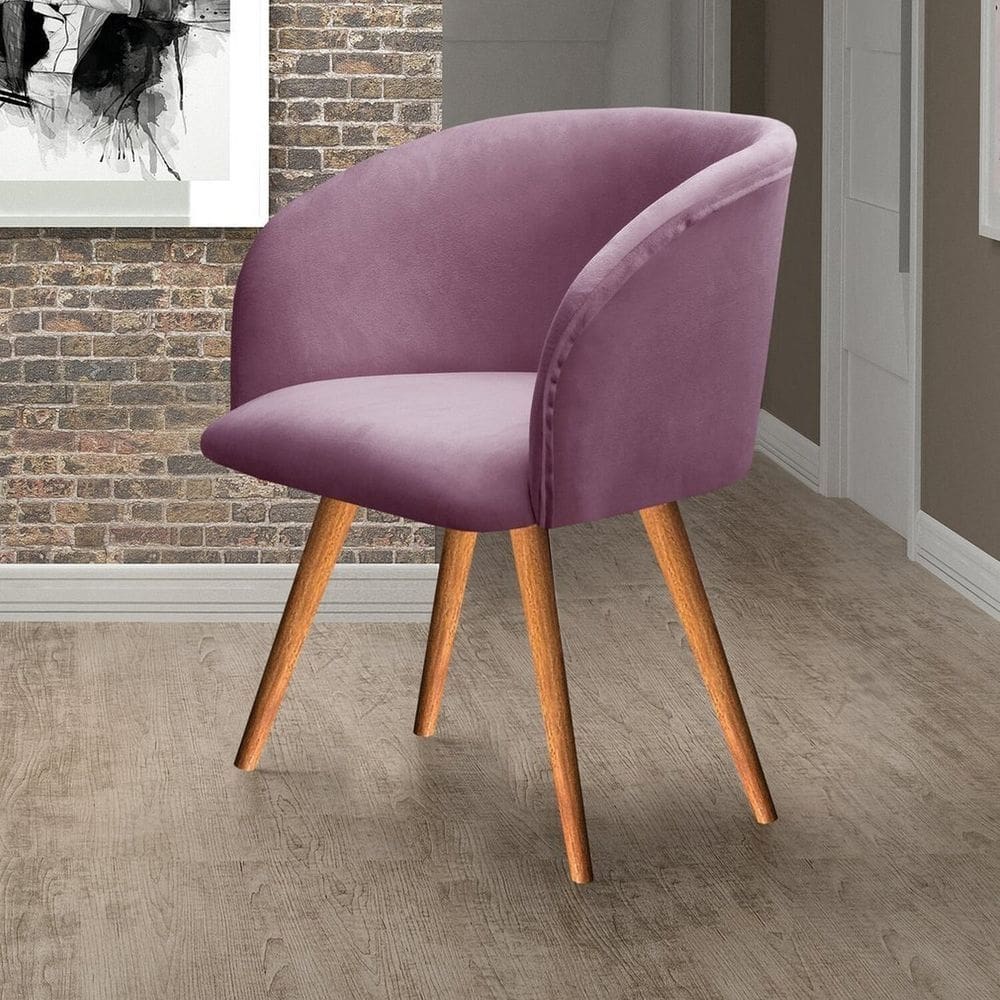 Poltrona Atenas Pé Palito Decorativa para Sala de Estar Roxo